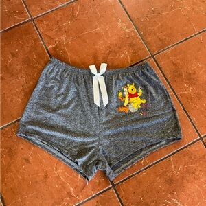 Winnie the Pooh Gray Lounge Shorts with Drawstring